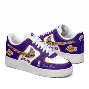 Los Angeles Lakers Custom Name Nike Air Force 1 Shoes