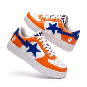 New York Knicks Orange Blue BAPE STA Nike Air Force 1 Shoes
