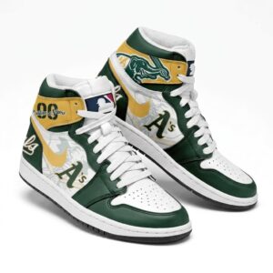 Custom Name Oakland Athletics MLB Air Jordan 1 Shoes