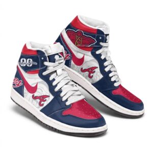 Custom Name Atlanta Braves MLB Air Jordan 1 Shoes