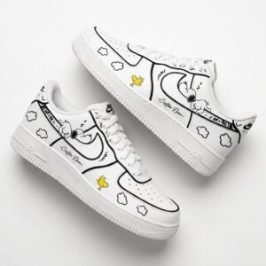 Custom Name Snoopy And Woodstock Nike Air Force 1 Shoes
