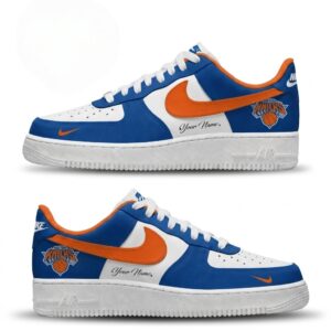 Custom Name New York Knicks Nike Air Force 1 Shoes