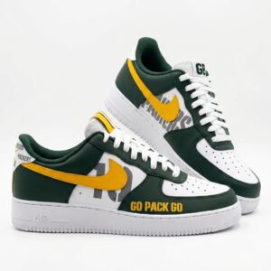 Green Bay Packers Go Pack Go Nike Air Force 1 Shoes