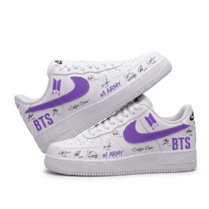 BTS Signature Purple Nike Air Force 1 Shoes