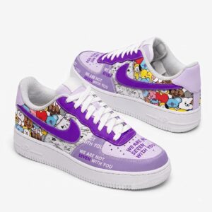 BTS BT21 Purple Nike Air Force 1 Sneakers For ARMY Fans