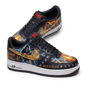 AC/DC Rock Band Low Top Sneakers, Highway to Hell & Back in Black Inspired Shoes, Classic Rock Music Casual Sneakers, Unisex Streetwear Footwear