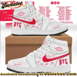 BTS World Tour Custom Air Force 1 & Jordan 1 Shoes (Design 2)