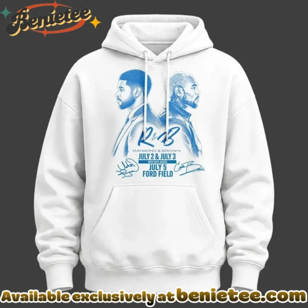 Chris Brown x Usher Raymond x Detroit Lions The R&B Tour Signed Shirt & Hoodie - Variant 3