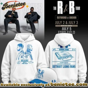 Chris Brown x Usher Raymond x Detroit Lions The R&B Tour Signed Shirt & Hoodie - Variant 3