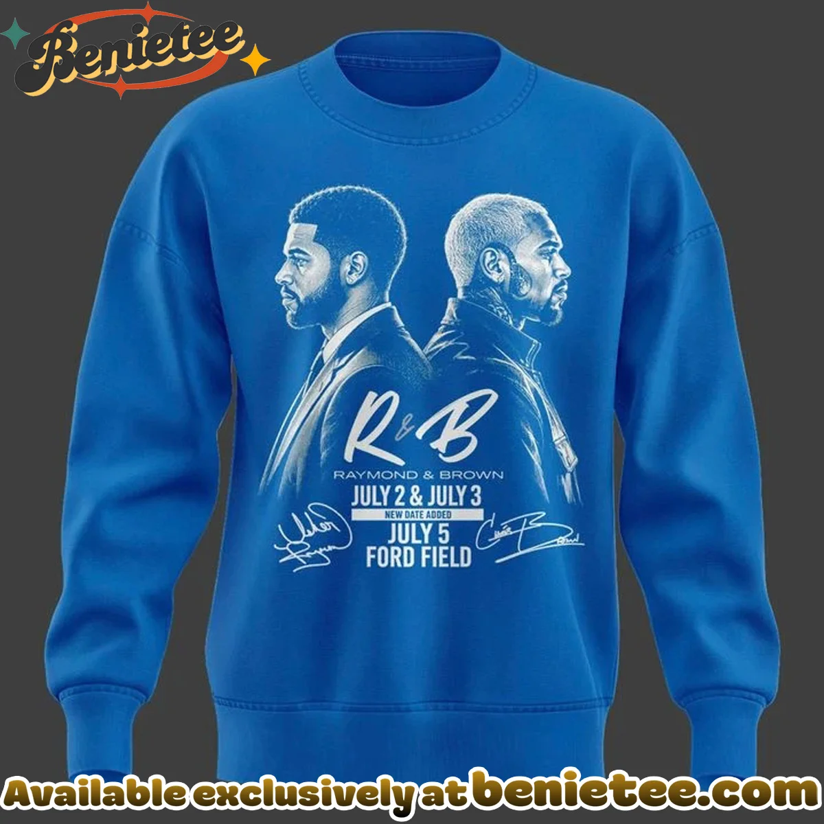 Chris Brown x Usher x Detroit Lions Signed T-Shirt & Hoodie (Release 3)