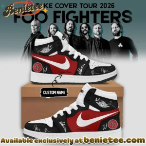 Foo Fighters Take Cover Tour Custom Air Force 1 & Jordan 1 Shoes (Design 40)