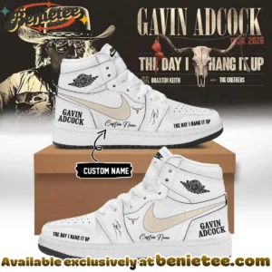 Gavin Adcock The Day I Hang It Up Tour Signature Custom Air Force 1 & Jordan 1 Shoes (Design 14)