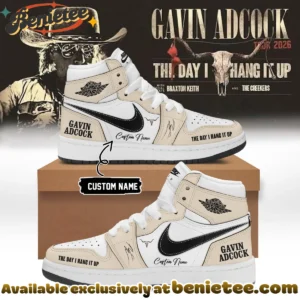 Gavin Adcock The Day I Hang It Up Tour Signature Custom Air Force 1 & Jordan 1 Shoes - Part 16