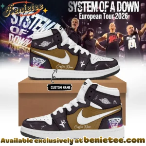 System of a Down Europe UK Stadium Tour Signature Custom Air Force 1 & Jordan 1 Shoes (Design 14)