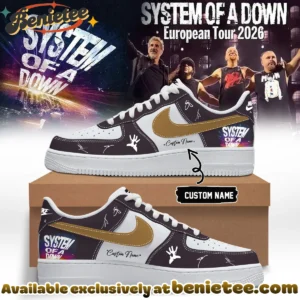 System of a Down Europe UK Stadium Tour Signature Custom Air Force 1 & Jordan 1 Shoes (Design 52)