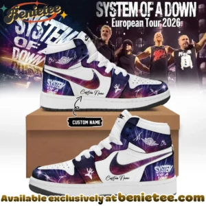 System of a Down Europe UK Stadium Tour Signature Custom Air Force 1 & Jordan 1 Shoes [Drop 35]