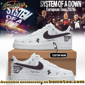 System of a Down Europe UK Stadium Tour Signature Custom Air Force 1 & Jordan 1 Shoes [Drop 6]