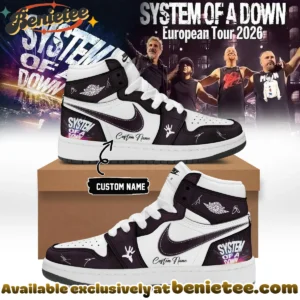 System of a Down Europe UK Stadium Tour Signature Custom Air Force 1 & Jordan 1 Shoes - Part 16