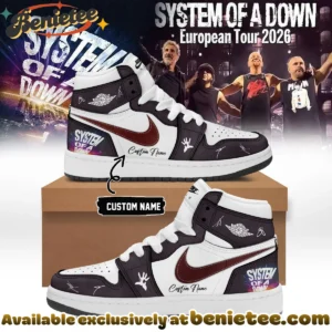 System of a Down Europe UK Stadium Tour Signature Custom Air Force 1 & Jordan 1 Shoes - Part 48