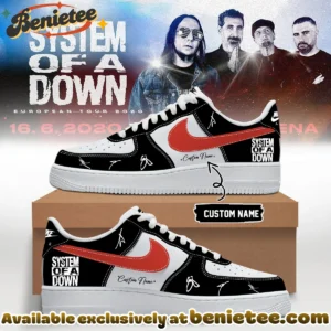 System of a Down Europe UK Stadium Tour Signature Custom Air Force 1 & Jordan 1 Shoes (Release 18)
