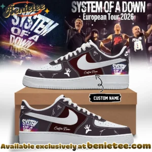 System of a Down Europe UK Stadium Tour Signature Custom Air Force 1 & Jordan 1 Shoes (Release 27)