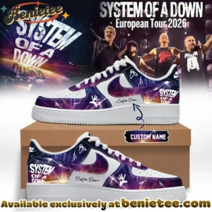 System of a Down Europe UK Stadium Tour Signature Custom Air Force 1 & Jordan 1 Shoes (Style 10)