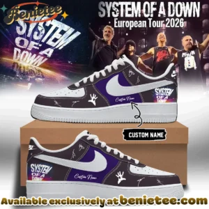 System of a Down Europe UK Stadium Tour Signature Custom Air Force 1 & Jordan 1 Shoes - Variant 1