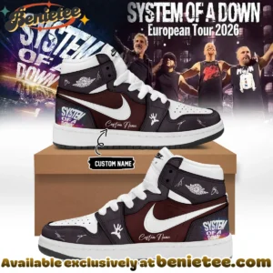 System of a Down Europe UK Stadium Tour Signature Custom Air Force 1 & Jordan 1 Shoes - Variant 2