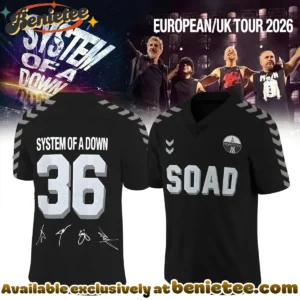System of a Down Europe UK Stadium Tour Signature Football Jersey (Design 2)