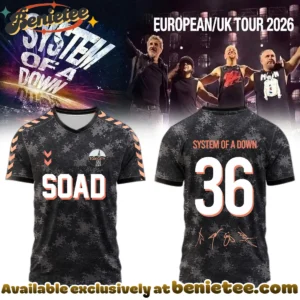 System of a Down Europe UK Stadium Tour Signature Football Jersey - Part 22