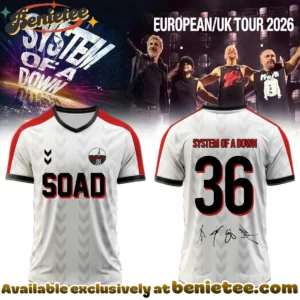 System of a Down Europe UK Stadium Tour Signature Football Jersey - Series 10