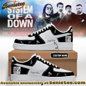 System of a Down Europe UK Stadium Tour Signed Custom Air Force 1 & Jordan 1 Shoes [Drop 2]