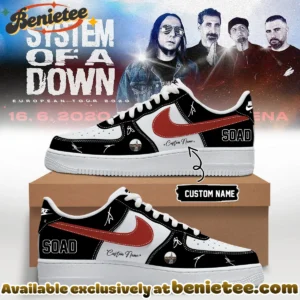 System of a Down Europe UK Stadium Tour Signed Custom Air Force 1 & Jordan 1 Shoes [Drop 22]