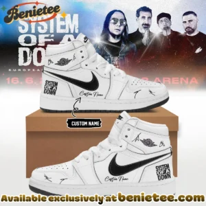 System of a Down Europe UK Stadium Tour Signed Custom Air Force 1 & Jordan 1 Shoes (Style 16)