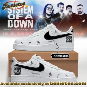 System of a Down Europe UK Stadium Tour Signed Custom Air Force 1 & Jordan 1 Shoes (Style 24)