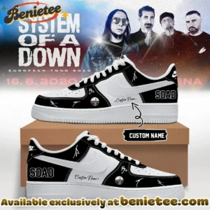 System of a Down Europe UK Stadium Tour Signed Custom Air Force 1 & Jordan 1 Shoes (Style 8)