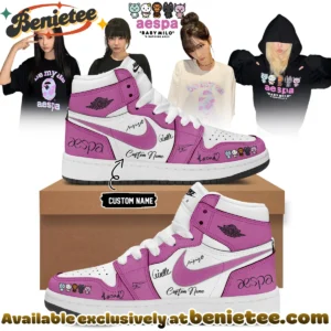 aespa x BAPE Signed Custom Air Force 1 & Jordan 1 Shoes (Design 2)