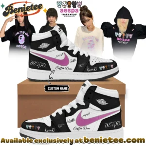 aespa x BAPE Signed Custom Air Force 1 & Jordan 1 Shoes (Design 4)