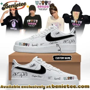 aespa x BAPE Signed Custom Air Force 1 & Jordan 1 Shoes (Design 6)