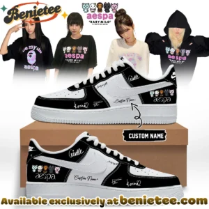 aespa x BAPE Signed Custom Air Force 1 & Jordan 1 Shoes (Style 1)