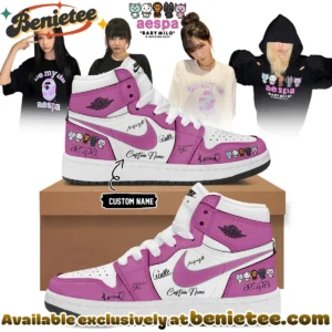aespa x BAPE Signed Custom Air Force 1 & Jordan 1 Shoes (Style 18)