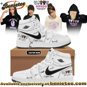 aespa x BAPE Signed Custom Air Force 1 & Jordan 1 Shoes - Variant 21