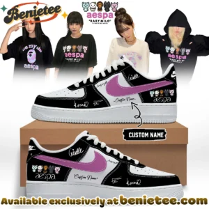 aespa x BAPE Signed Custom Air Force 1 & Jordan 1 Shoes - Variant 5